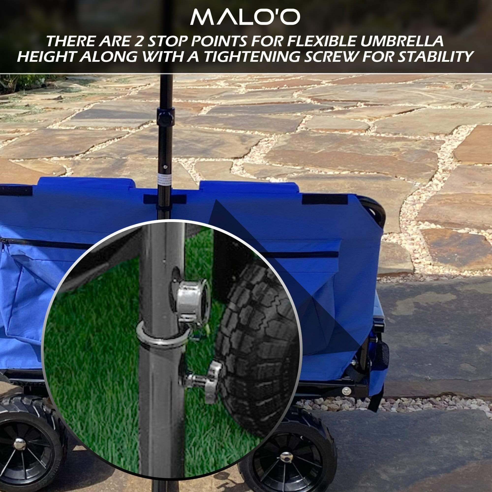 Malo'o Racks Lounge Wagon Round Beach Umbrella