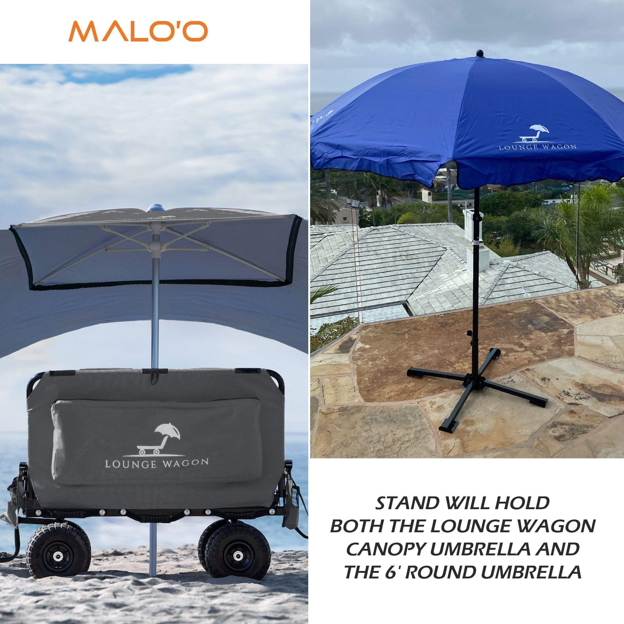 Malo'o Racks Lounge Wagon Umbrella Base Stand
