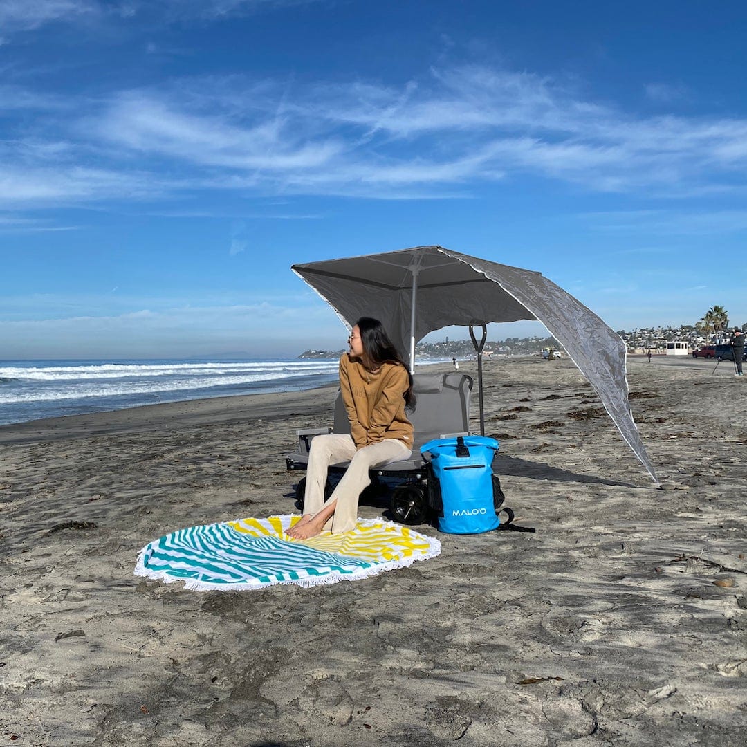 Malo'o Racks Wagons Grey Lounge Wagon Beach Umbrella