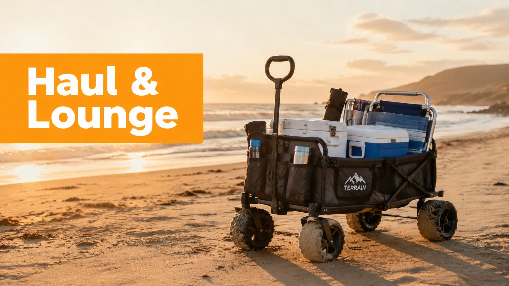 2 in 1 Beach Wagon: The Ultimate Hauler and Bench - Lounge Wagon