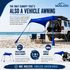 DualShade™ 10x10 - Instant beach shade. Vehicle - ready awning - Lounge Wagon