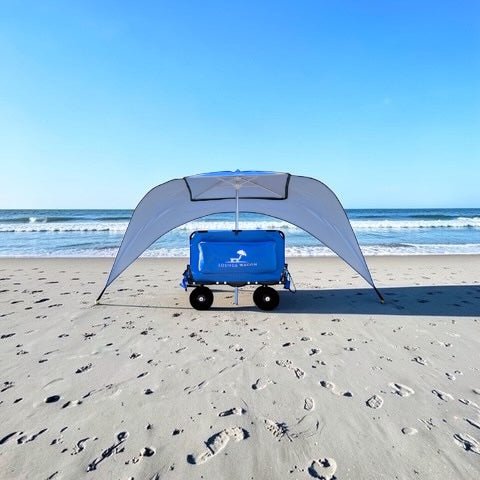 Wagon & Canopy Umbrella Setup (Blue & Grey) - Lounge Wagon