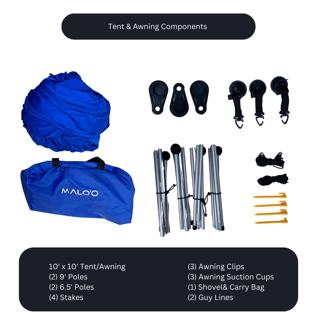 DualShade™ 10x10 - Instant beach shade. Vehicle - ready awning - Lounge Wagon