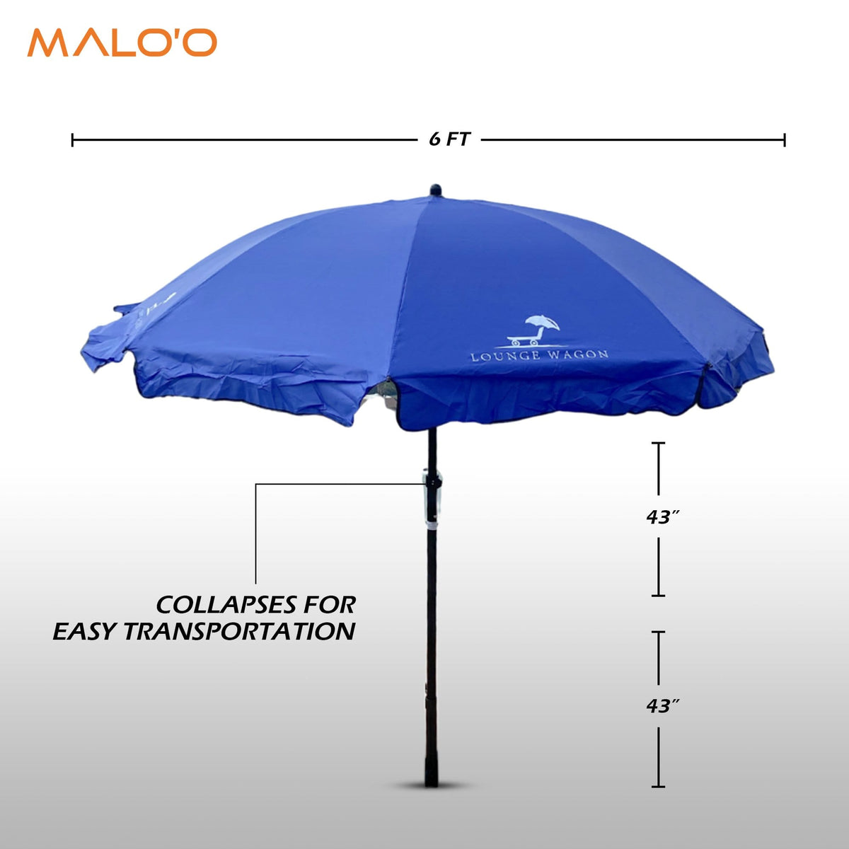 6' Round Umbrella - Lounge Wagon