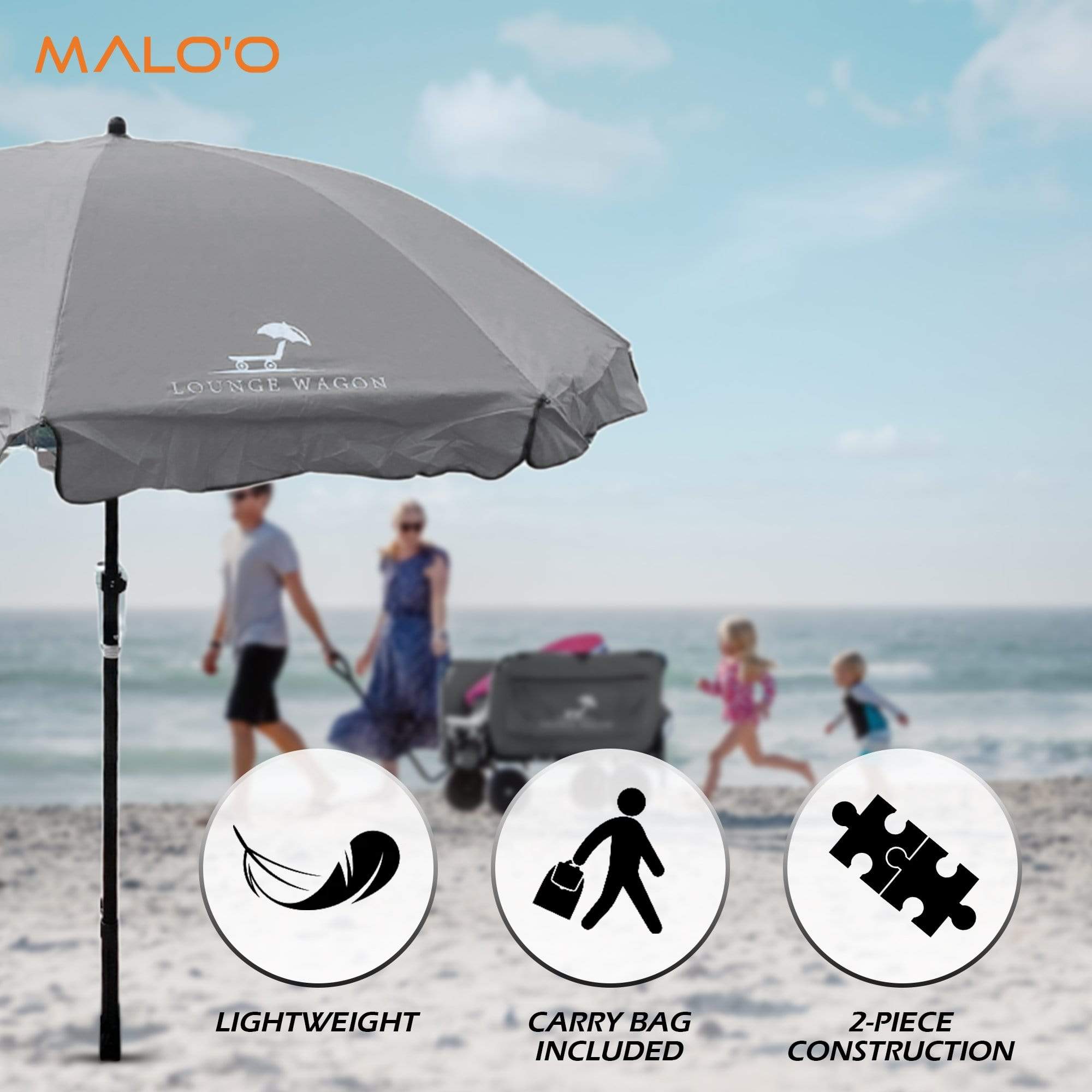 Malo&#39;o Racks Lounge Wagon Round Beach Umbrella