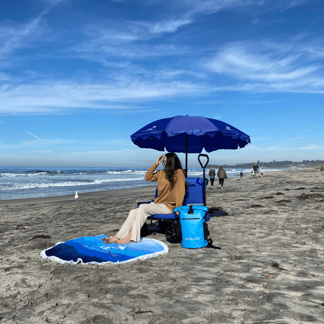 Malo'o Racks Wagons Lounge Wagon Round Beach Umbrella